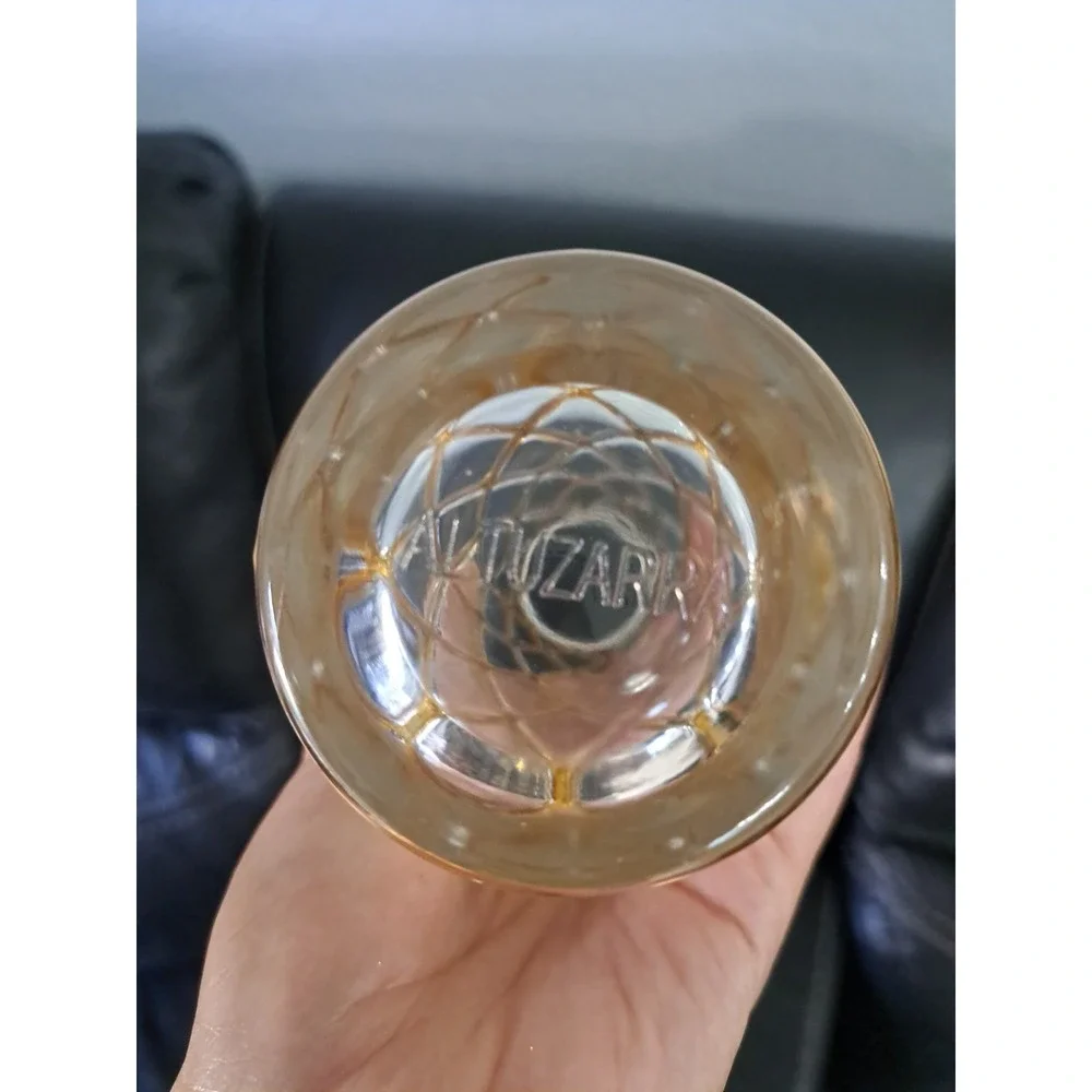 Vintage Glass 18K‎ Gold Joseph Altuzarre Gold Lattice Martini Shaker